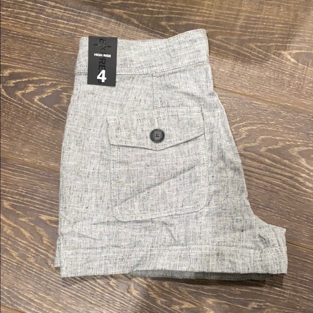 Express High Rise Linen Shorts - Picture 2 of 3